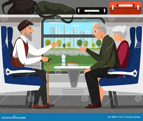 People Train Passengers Characters Scene Flat Set Stock Vector - Illustration of station ...