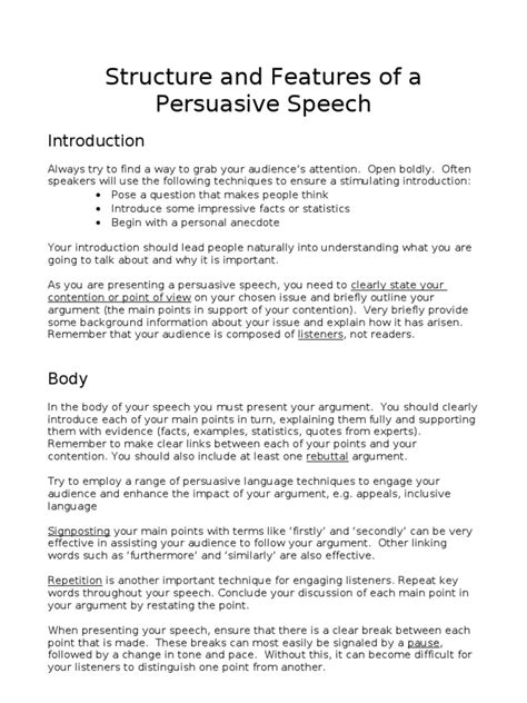 Expository essay: Argumentative speech structure