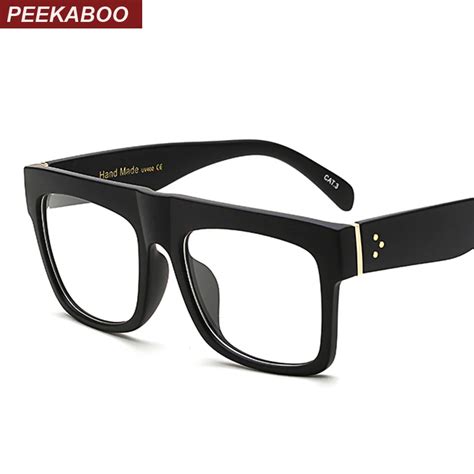 Peekaboo matte black glasses frames for men square clear transparent frame glasses women brand ...