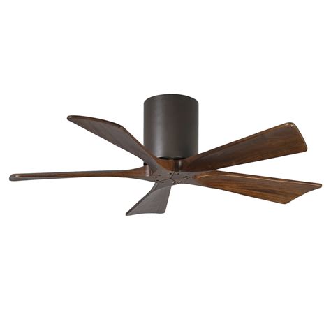 Shop Matthews Irene 42-in Textured Bronze Flush Mount Indoor/Outdoor Ceiling Fan with Remote (5 ...