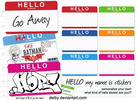 Hello my name is stickers by deiby on DeviantArt