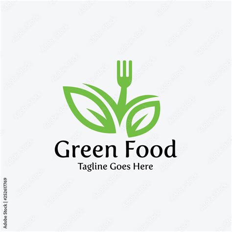 Green food logo design template. Vector illustration Stock Vector | Adobe Stock