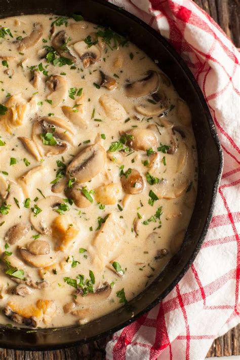 Chicken with Garlic Mushroom Cream Sauce - Feast and Farm