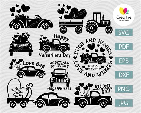 Valentine Truck SVG Bundle | Creative Vector Studio