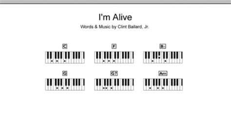 I'm Alive (Piano Chords/Lyrics) - Print Sheet Music Now