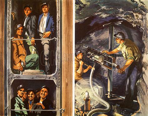 Cornish Tin Miners at work (Original Macmillan Poster) (Print) by Mac ...