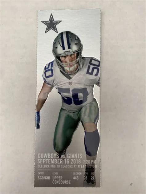 DALLAS COWBOYS VS. New York Giants 9/16/2018 NFL Football Ticket Stub ...