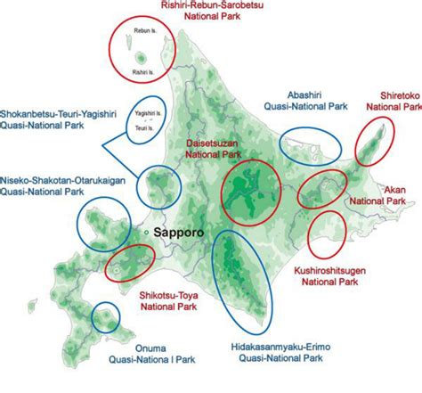 National and Quasi-Nation Parks in Hokkaido, Japan | Download Scientific Diagram