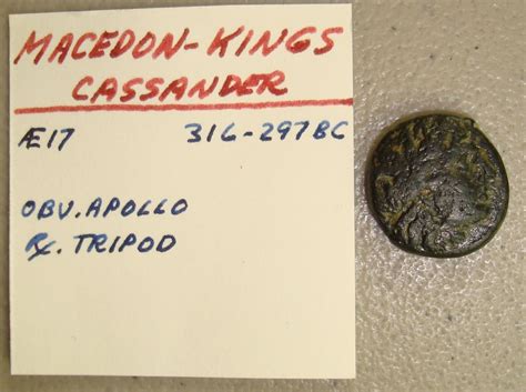 316-297 BC Macedon-Kings, Cassander Apollo / Tripod Ancient Greek AE17 F -- Antique Price Guide ...