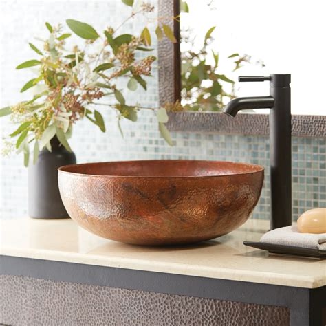 Maestro Tempered Copper Vessel Round Bathroom Sink tempered copper | eBay