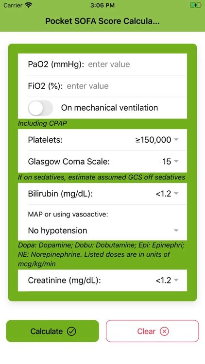 SOFA Score Calculator Pro by Putu Angga Risky Raharja