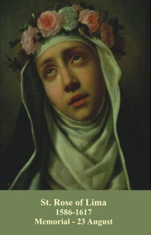 St. Rose of Lima Prayer Card PC#134