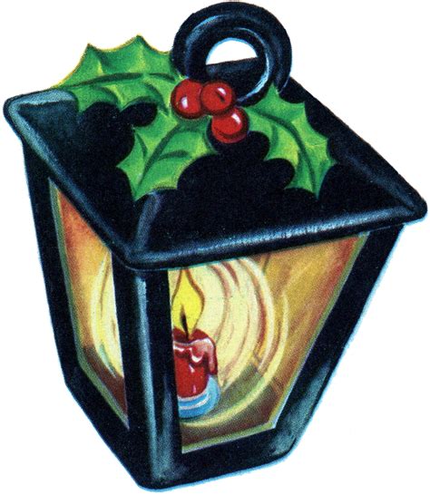 Retro Christmas Lantern Image - The Graphics Fairy