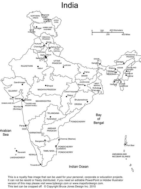 India Printable, Blank Maps, Outline Maps