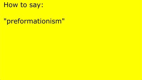 How to pronounce preformationism - YouTube