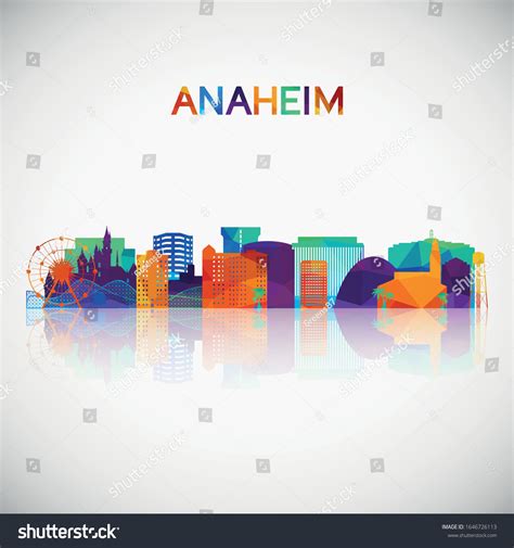 Anaheim Skyline Silhouette Colorful Geometric Style Stock Vector ...