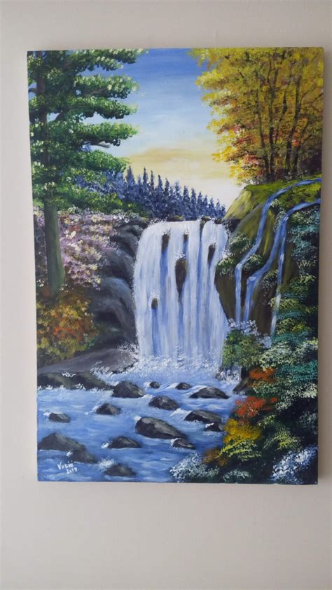 " Waterfall " acrylic on canvas , 40X60 | Art, Painting, Canvas