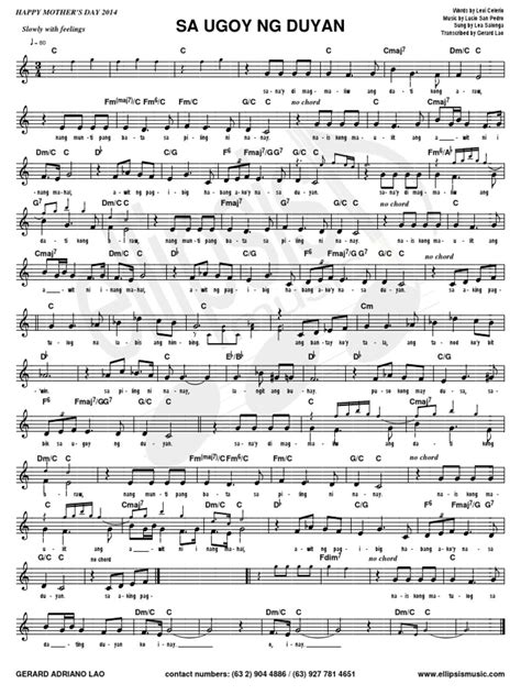 Sa Ugoy NG Duyan - Melody&Pianochords | PDF