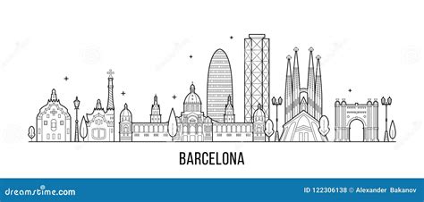 Barcelona Skyline Silhouette. Vector Illustration | CartoonDealer.com ...