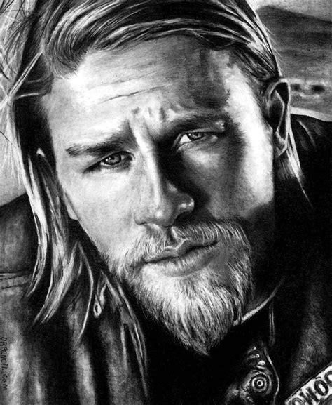 Charlie Hunnam As Jax Teller Drawing by Rick Fortson