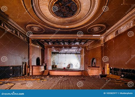 Old Burnt Creepy Abandoned Ruined Haunted Theater Stock Image - Image of demolished, hall: 183582977