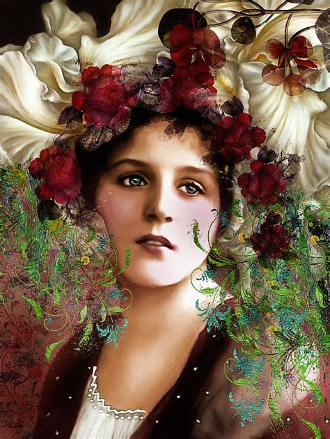 Gypsy Girl Of Autumn Vintage Mixed Media by Georgiana Romanovna