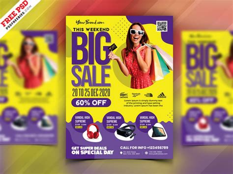 Colorful Big Sale Flyer PSD Template | PSDFreebies.com | Flyer design templates, Free flyer ...