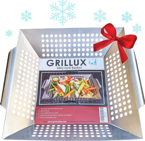 Amazon.com : The #1 Vegetable Grill Basket by GRILLUX - BBQ Gift ...