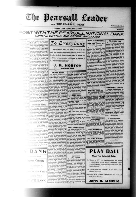 The Pearsall Leader and The Pearsall News (Pearsall, Tex.), Vol. [19], No. 1, Ed. 1 Friday ...