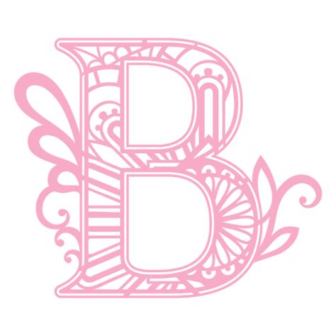 Pink Letter B Mandala PNG & SVG Design For T-Shirts