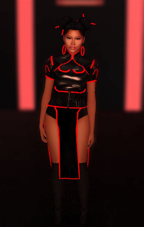 The Black Simmer: Chun-Li Neon Outfit and King Kong Hair by Que2n