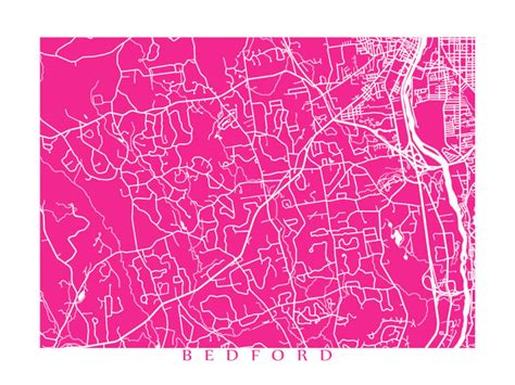 Bedford NH Map Print New Hampshire Poster - Etsy