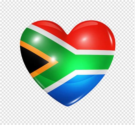 Premium PSD | Love south africa, heart flag icon