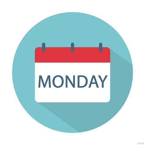 Monday Calendar Vector in Illustrator, SVG, JPG, EPS, PNG - Download ...