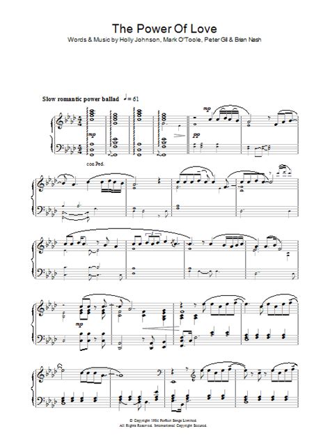 The Power Of Love Sheet Music | Frankie Goes To Hollywood | Piano Solo