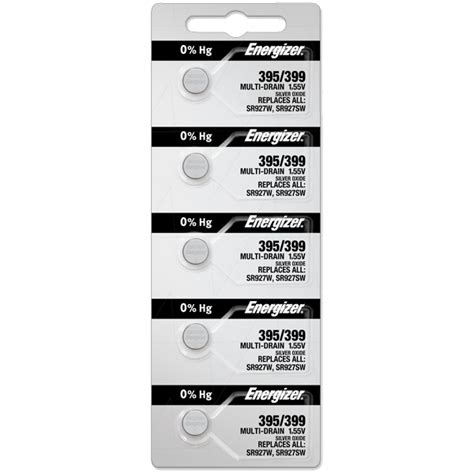 ENERGIZER 1.55V 50mAh Silver Oxide Watch Battery 395/399TZ-BP5 - Every Battery