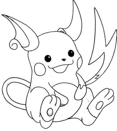 Cute Raichu Coloring Page: Cute Raichu Coloring Page | Pokemon coloring ...