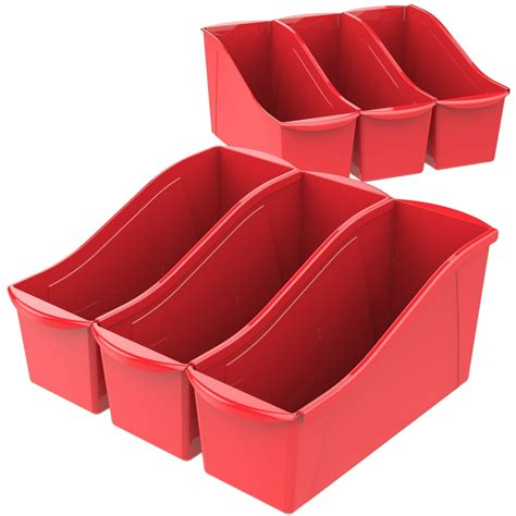 Storex Large Book Holder Bin, Classroom Red (6 units/pack) - Walmart.com - Walmart.com