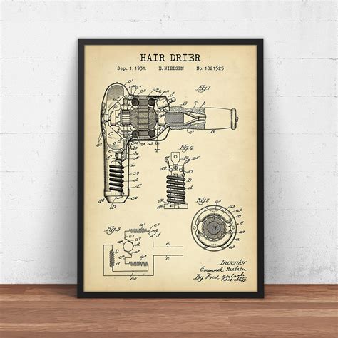 Hair Dryer Patent Print Beauty Salon Decor Hair Drier Art - Etsy