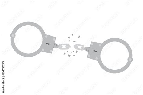 Broken handcuffs. Freedom concept. Vector illustration Stock Vector ...