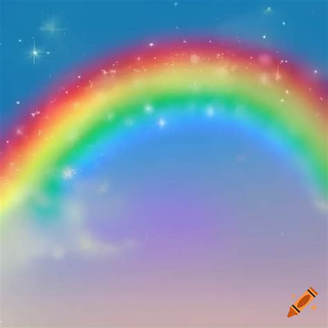 Cartoon rainbow in the sky on Craiyon