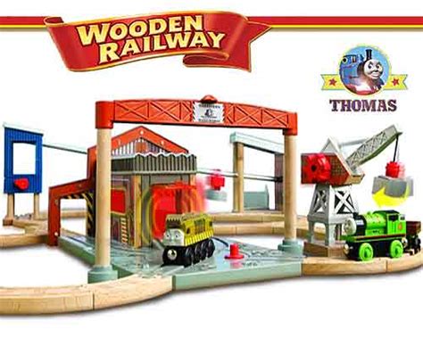 Toy Thomas And Friends Percy At The Dieselworks Wooden Railway Set ...