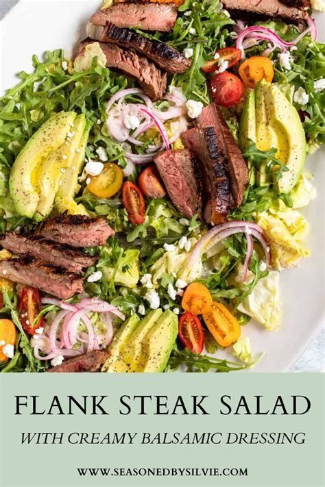 Flank Steak Salad with Creamy Balsamic Dressing | Recipe in 2021 | Flank steak salad, Steak ...