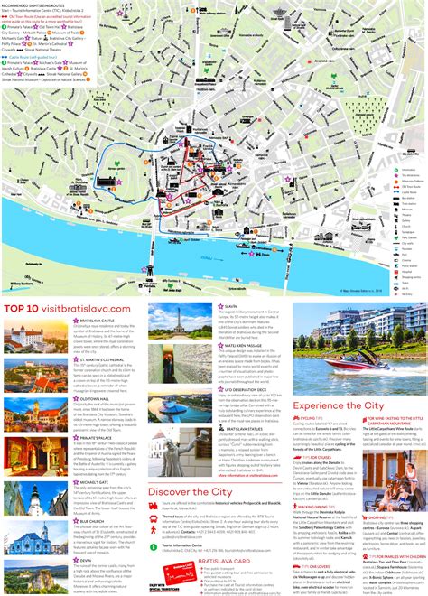 Bratislava tourist attractions map - Ontheworldmap.com