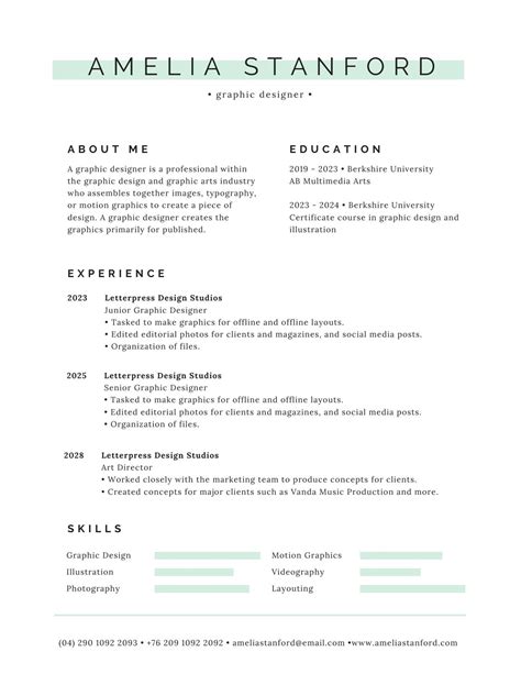 Cv Template Minimalist