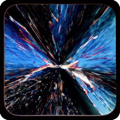 CHEMICAL CRYSTALS (CITRIC ACID) POLARISED LIGHT MICROSCOPE IMAGE COASTER (C22)