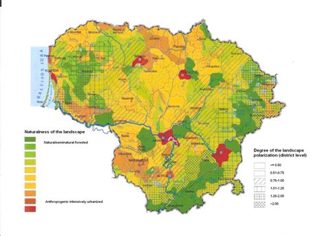 Fig. 2 . Naturalness of the Lithuanian landscape (acc. to P. Kavaliauskas) Source: Lithuania's ...