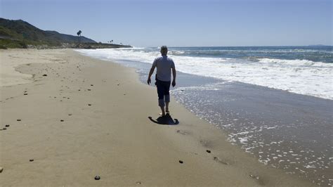 Man Walking Along Beach Free Stock Photo - Public Domain Pictures