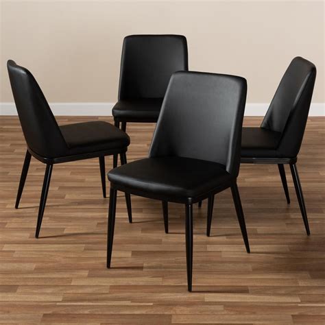 Dario Leather Dining Chair (Set of 4) | Faux leather dining chairs ...