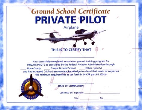 ASA PRIVATE PILOT GROUND SCHOOL CERTIFICATE from Aircraft Spruce Europe